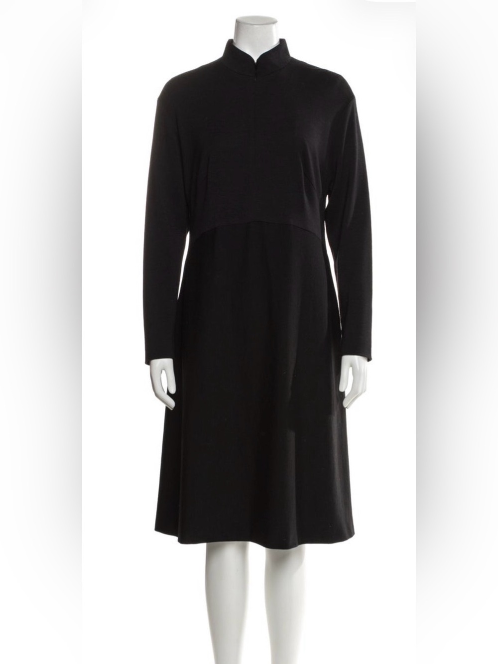 Akris Punto Black 100% Wool Midi Dress NWT Size XL US 12 FR 44